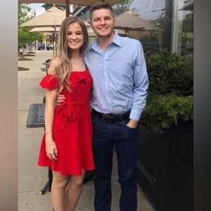 Off The Shoulder Red Dress !!